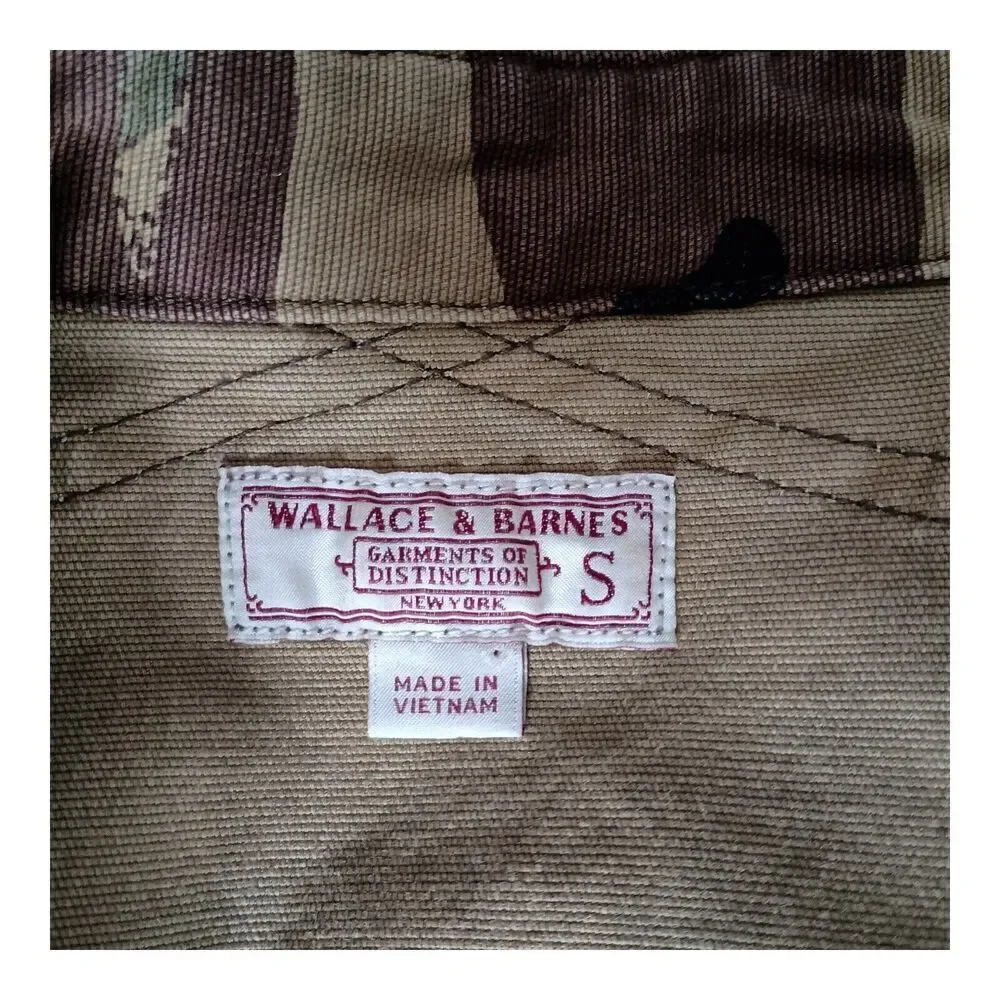 Wallace & Barnes J. Crew Camo Jacket Field Coat Cotton Canvas Over Shirt Mens S